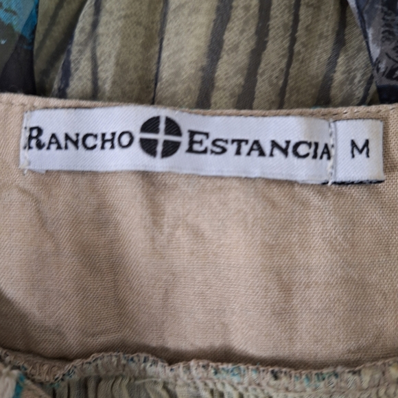 Rancho Estancia Embroidered Floral Fairy Wide Bell Sleeve Babydoll Blouse Size M - Picture 12 of 15